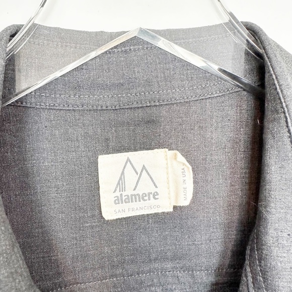 Alamere Designs Charcoal Button Down Shirt Hemp Blend Medium - Picture 3 of 5